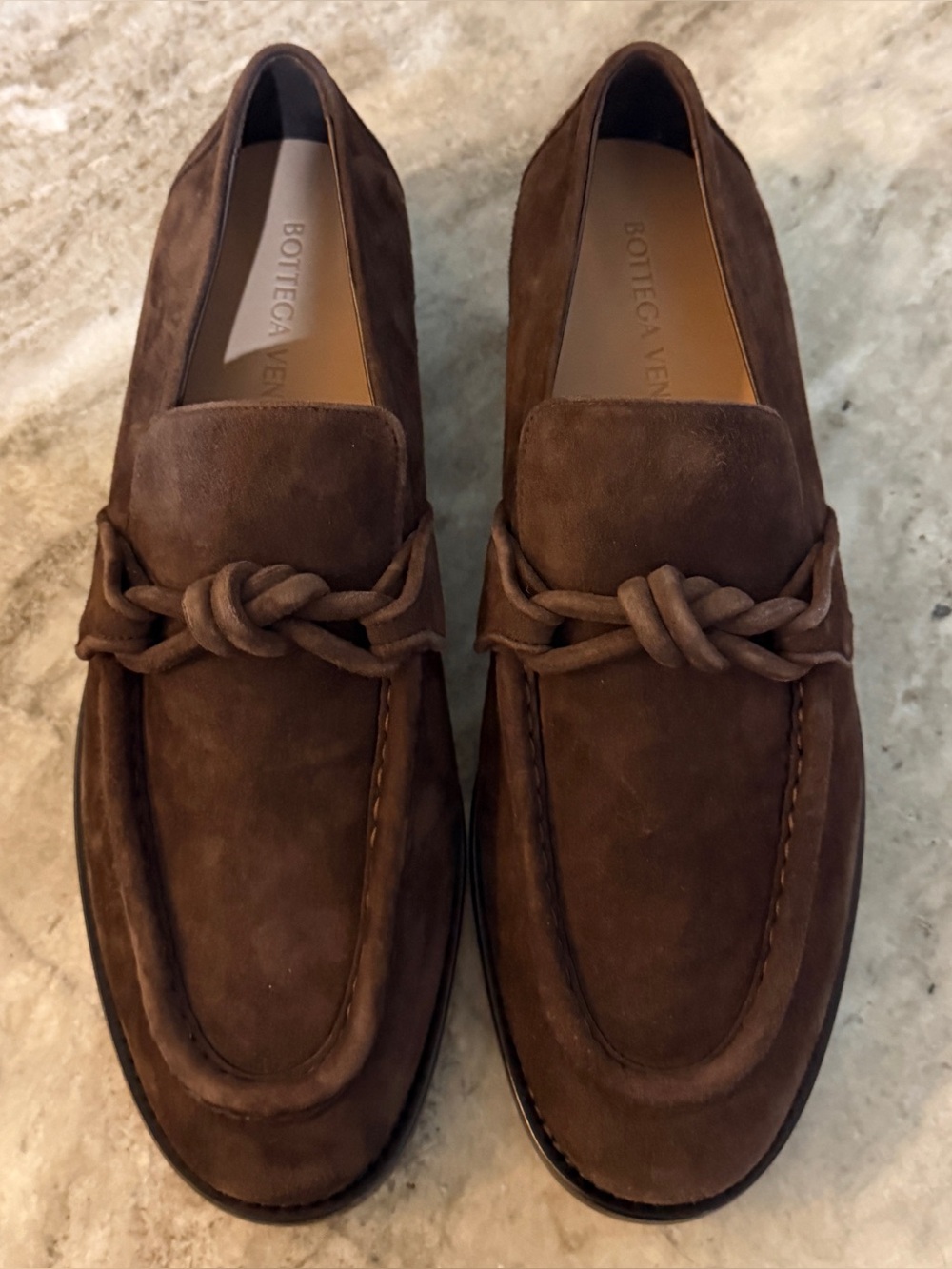 BOTTEGA VENETA ASTAIRE LOAFER $1100 BROWN SUEDE 43/ 10 US Knot Slippers